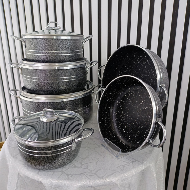 سرویس ۱۰ پارچه قابلمه اپیروس سربی گرانیتی