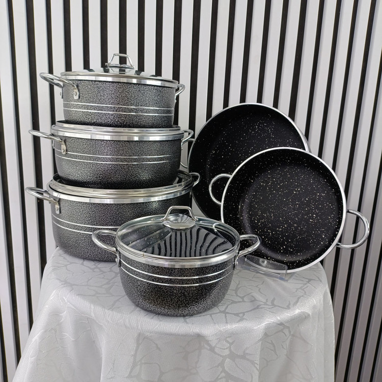 سرویس ۱۰ پارچه قابلمه اپیروس سربی گرانیتی