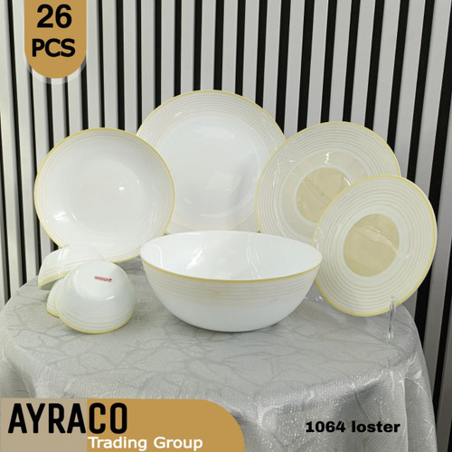 سرویس آکروپال 26 پارچه 1064 لوستر | سرویس غذاخوری شیک، کلاسیک و بادوام
