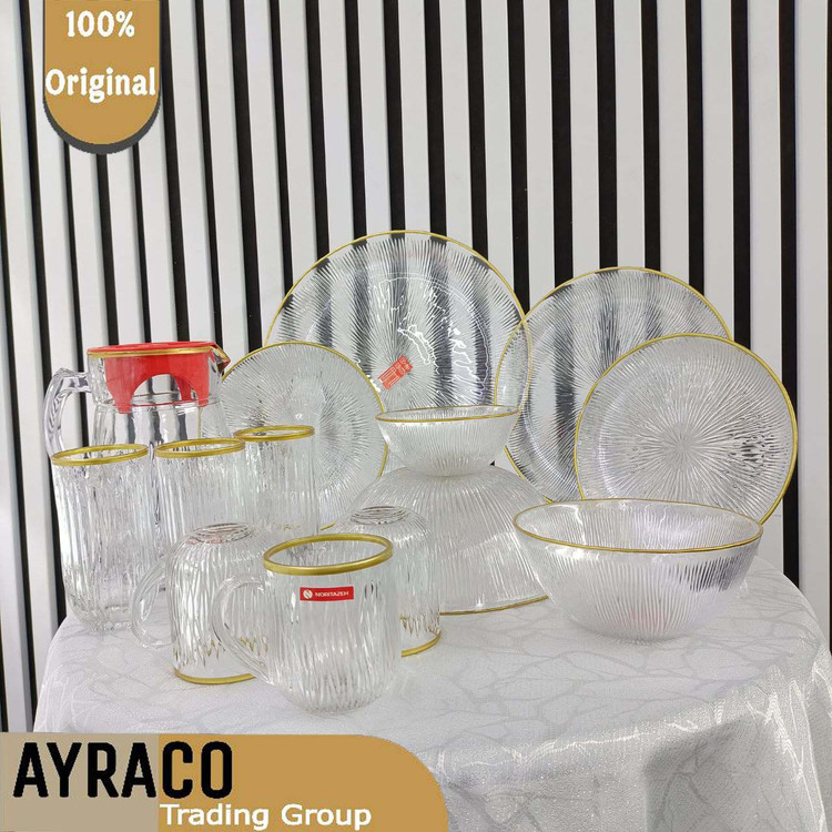 سرویس 46 پارچه سولو لب طلا برند نوری تازه | سرویس غذاخوری لوکس، شیک و بادوام