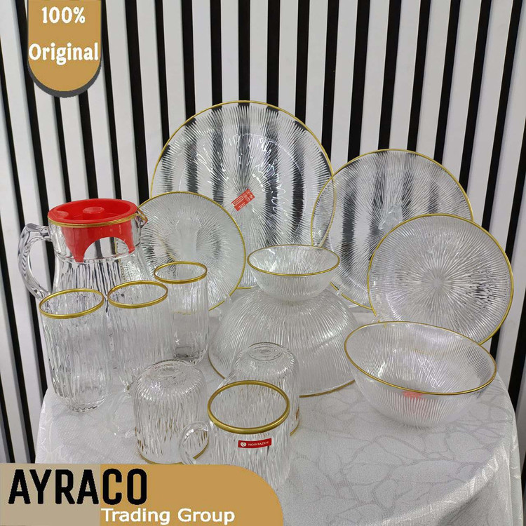 سرویس 46 پارچه سولو لب طلا برند نوری تازه | سرویس غذاخوری لوکس، شیک و بادوام