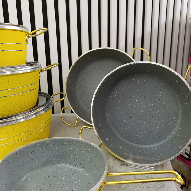 سرویس قابلمه 9 برند گراپ ( Grap ) رنگ لیمویی