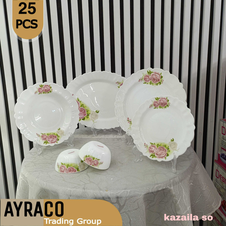 سرویس غذاخوری 25 پارچه آرکوپال ( ۶ نفره ) طرح کازایلا صورتی