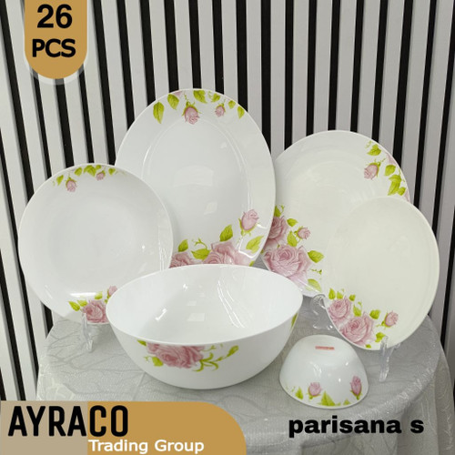 سرویس 26 پارچه پریسانا صورتی قالب گرد برند مورانو