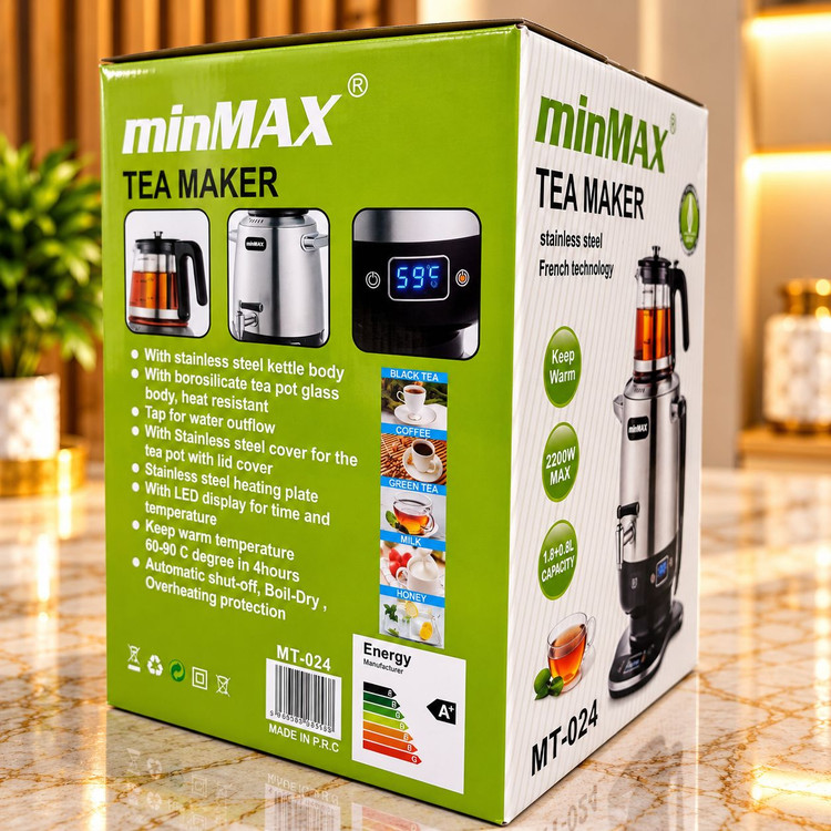 چای ساز سماوری مین مکس مدل MT-024 ظرفیت ۴ لیتر