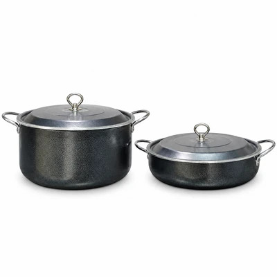 مجموعه قابلمه و تابه 4 پارچه هیشو (HISHO) رنگ سربی سایز 42