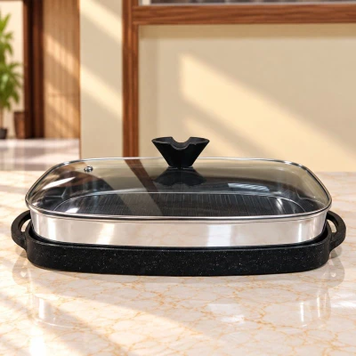 تابه گریل چدنی ام جی مدل مستطیلی دو رو سنگین