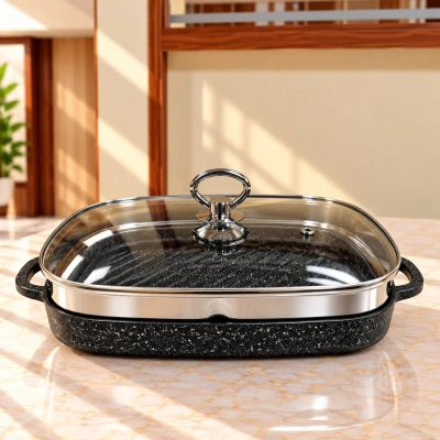تابه گریل چدنی PRINCIPLE PAN مدل مربعی دو رو سنگین