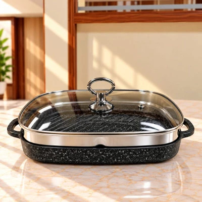 تابه گریل چدنی PRINCIPLE PAN مدل مربعی دو رو سنگین